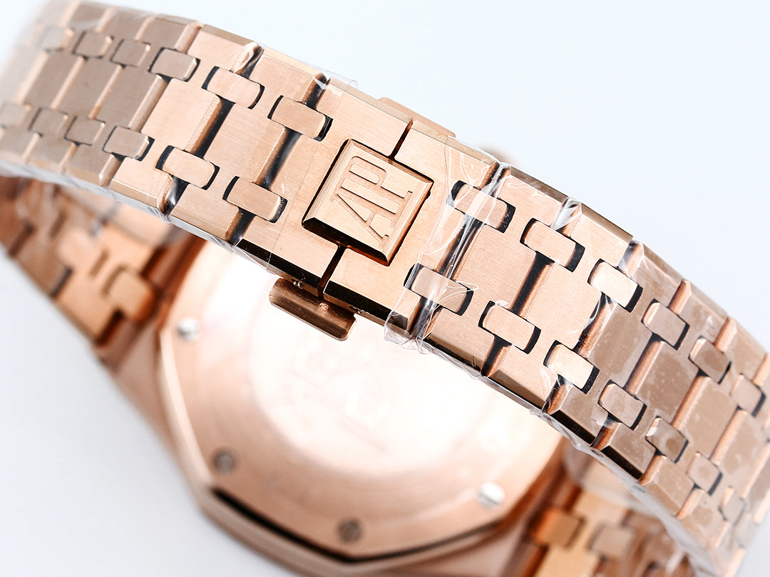 Audemars Piguet Royal Oak Dual Time 39mm Rose Gold White Dial Ref 26120OR