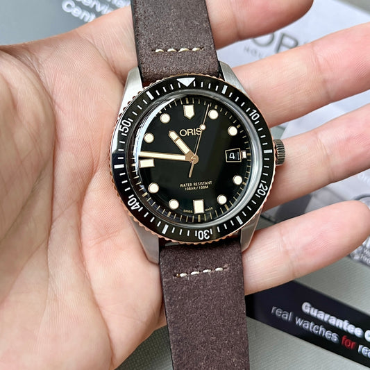 Oris Divers Sixty-Five Automatic Watch with Black Dial & Bronze Bezel