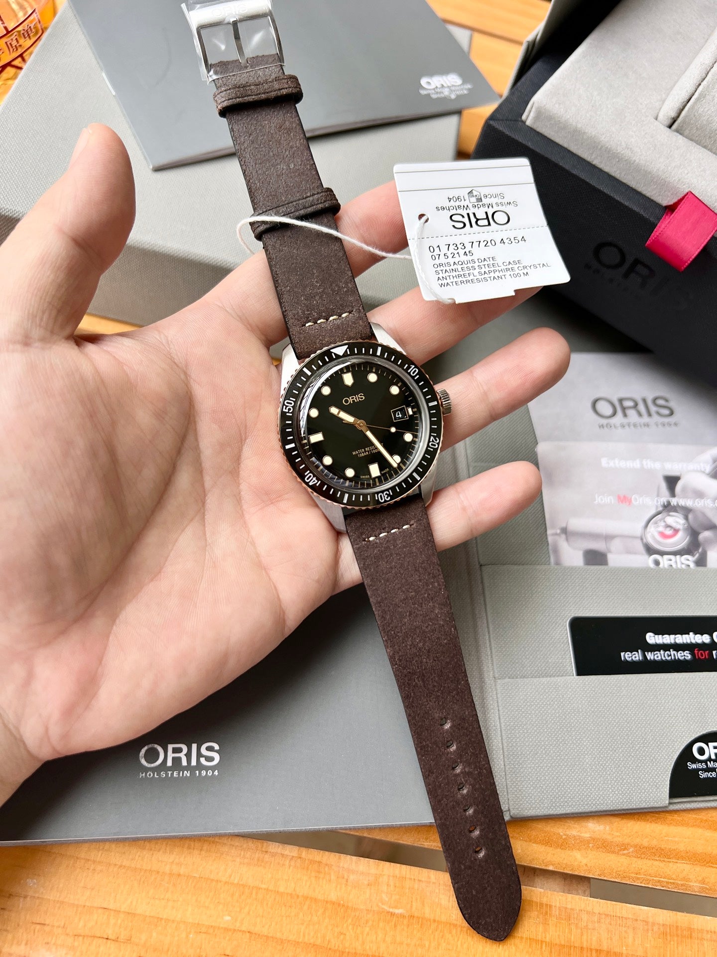 Oris Divers Sixty-Five Automatic Watch with Black Dial & Bronze Bezel