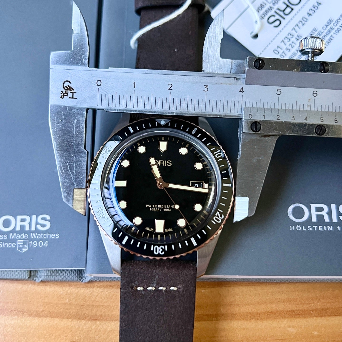 Oris Divers Sixty-Five Automatic Men’s Watch with Green Dial & Brown Leather Strap