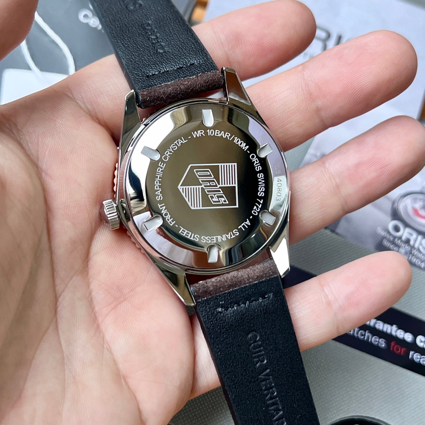 Oris Divers Sixty-Five Automatic Men’s Watch with Green Dial & Brown Leather Strap