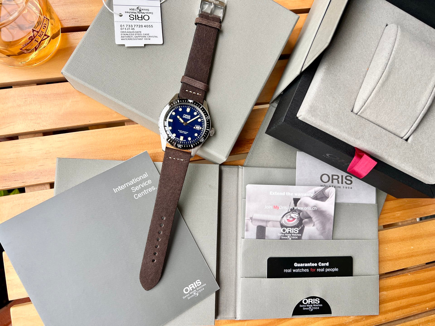 Oris Divers Sixty-Five Automatic Men’s Watch with Blue Dial & Brown Leather Strap