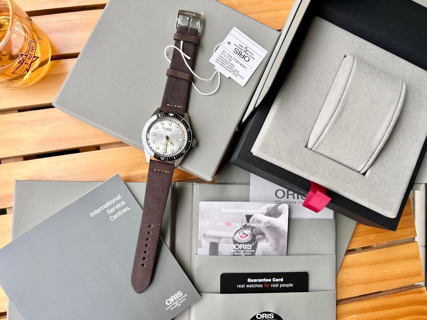 Oris Divers Sixty-Five Calibre 400 Watch – Silver-Grey Dial with Brown Leather Strap