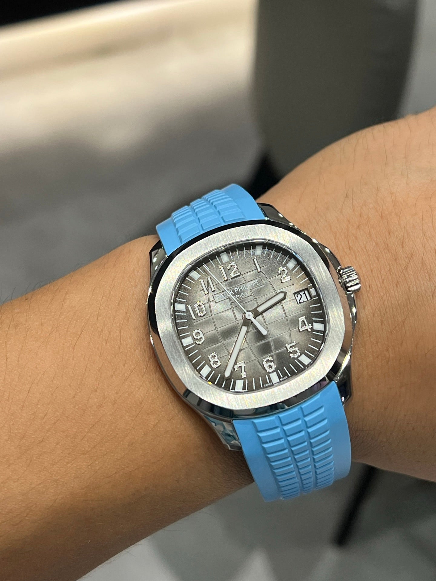 Patek Philippe Aquanaut 5168G White Gold with Blue Gradient Dial & Composite Strap