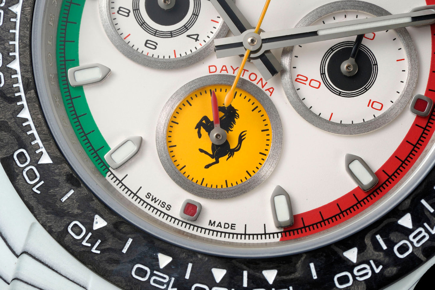 Custom Ferrari-Inspired Rolex Cosmograph Daytona Carbon Fiber Watch
