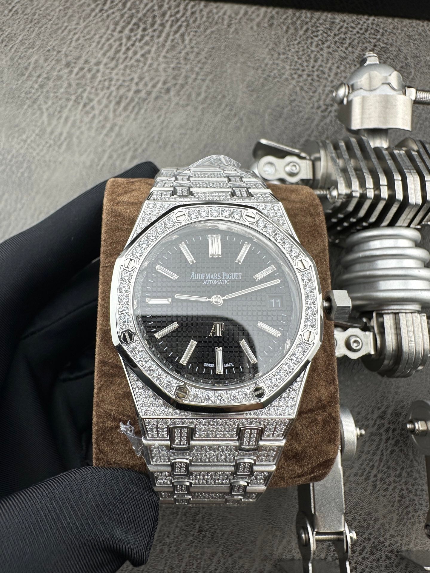 Audemars Piguet Royal Oak Diamond-Set Stainless Steel Watch