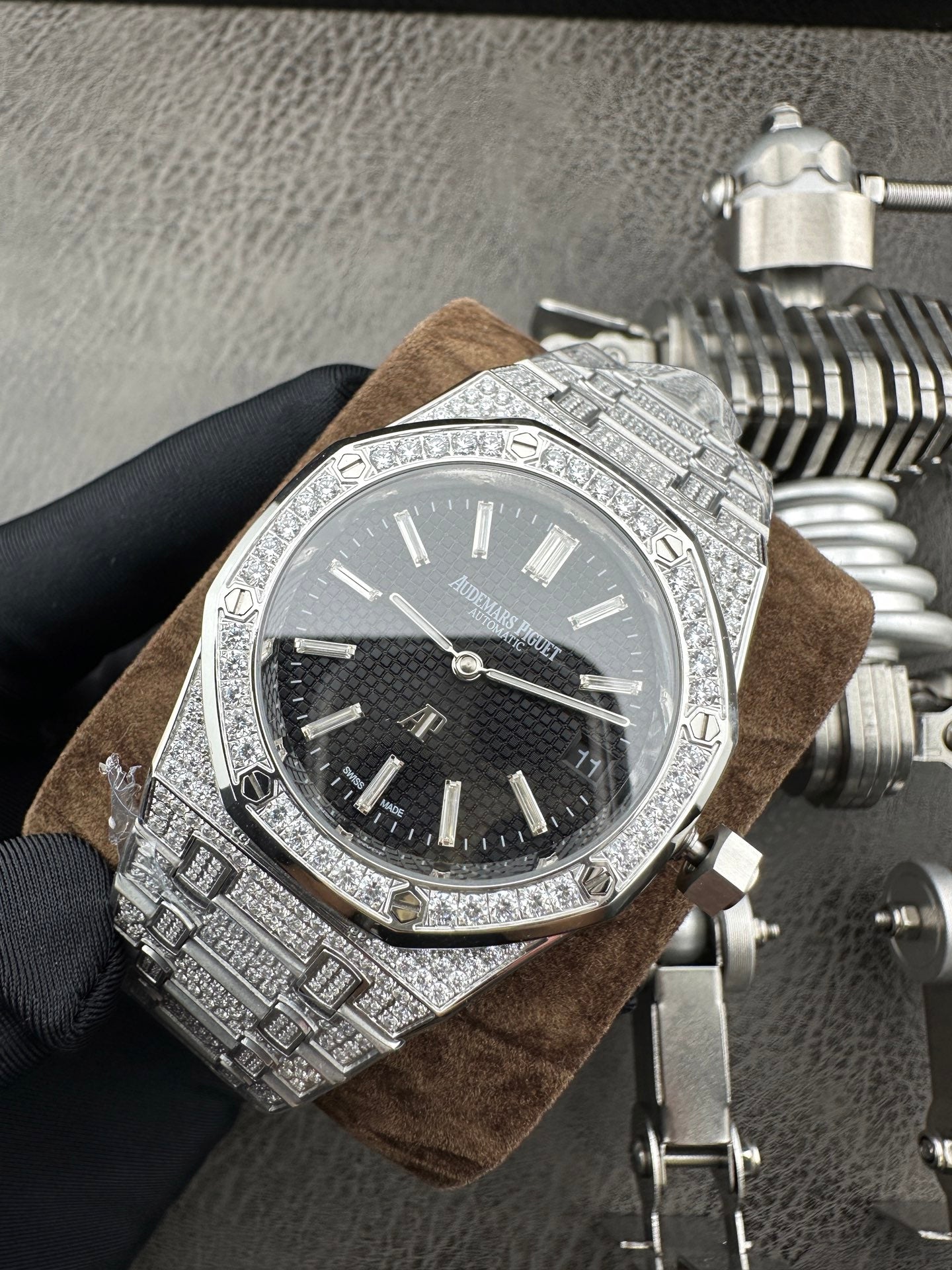 Audemars Piguet Royal Oak Diamond-Set Stainless Steel Watch