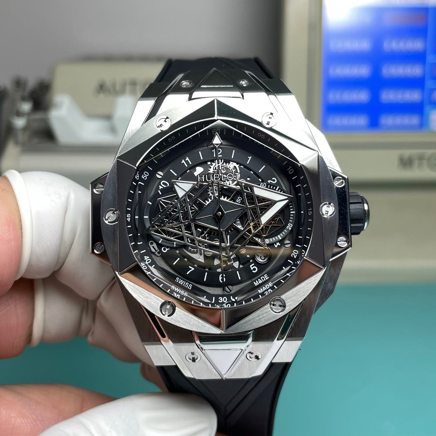 Hublot Big Bang Sang Bleu II Unico Titanium with Black Rubber Strap