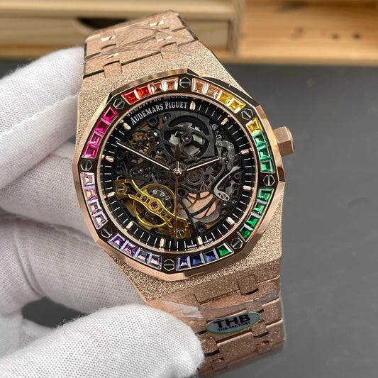 Audemars Piguet Royal Oak Frosted Gold Rainbow Bezel
