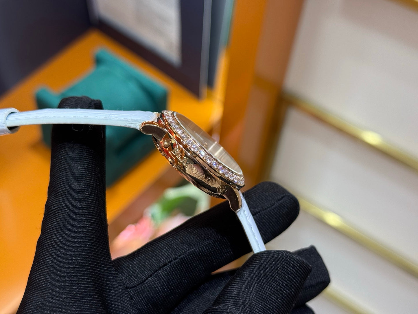 Blancpain Ladybird Quantième Complet Rose Gold Watch with Diamond Bezel & Mother-of-Pearl Dial