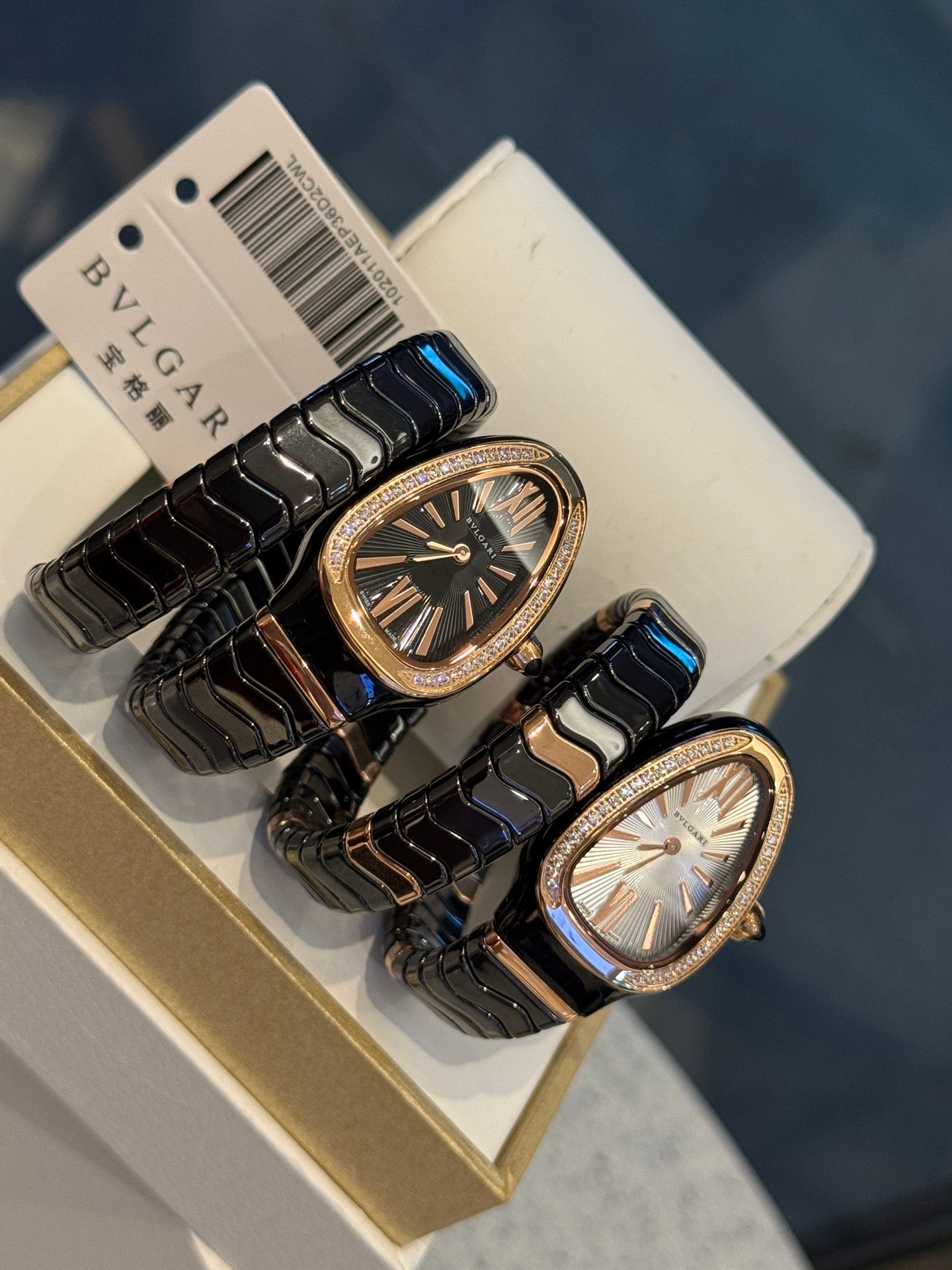 Bulgari Serpenti Spiga Watch – Black Ceramic Case with Double Spiral Bracelet