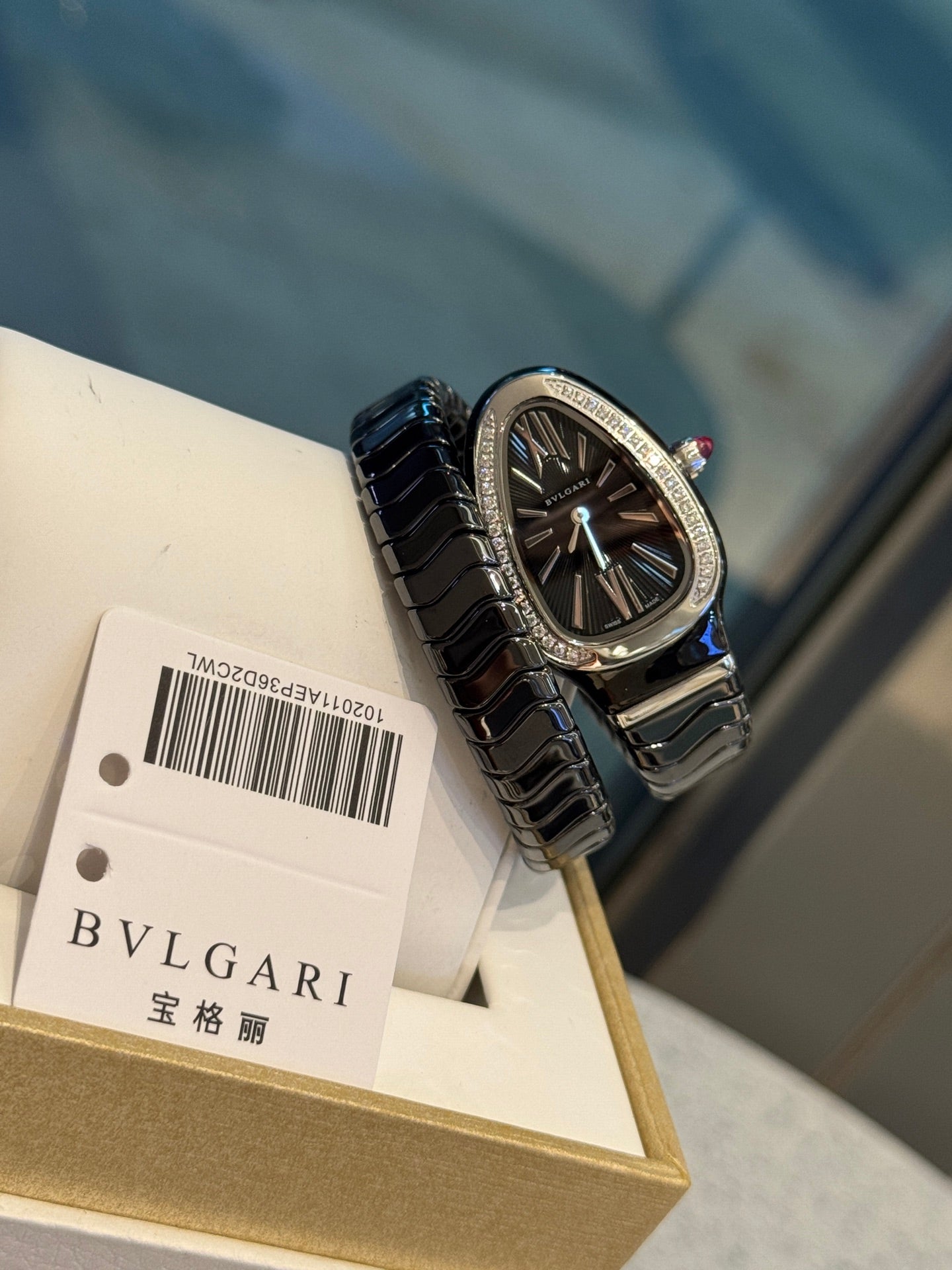 Bulgari Serpenti Spiga Watch – Black Ceramic Case with Double Spiral Bracelet
