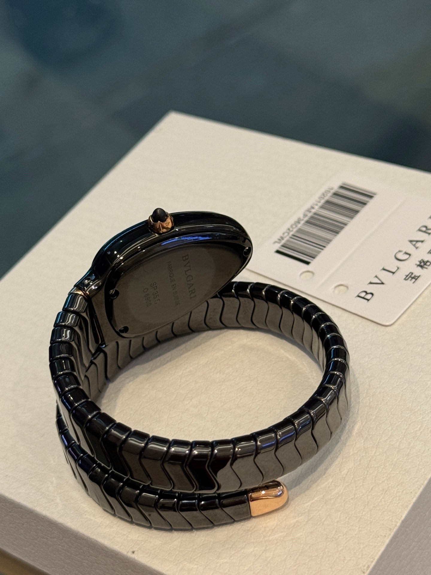 Bulgari Serpenti Spiga Watch – Black Ceramic Case with Double Spiral Bracelet
