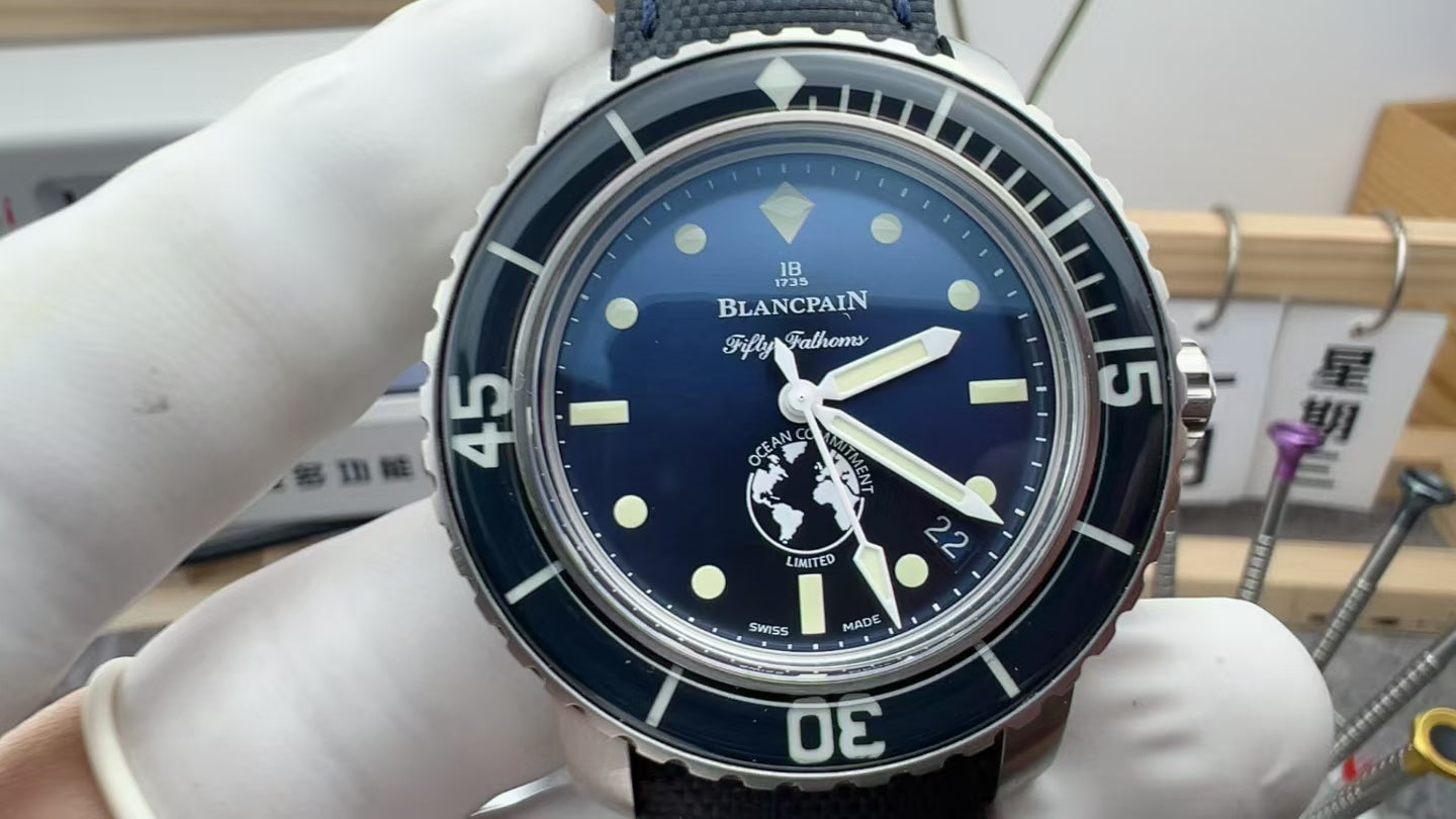 Blancpain Fifty Fathoms Ocean Commitment III Blue Dial Limited Edition Watch