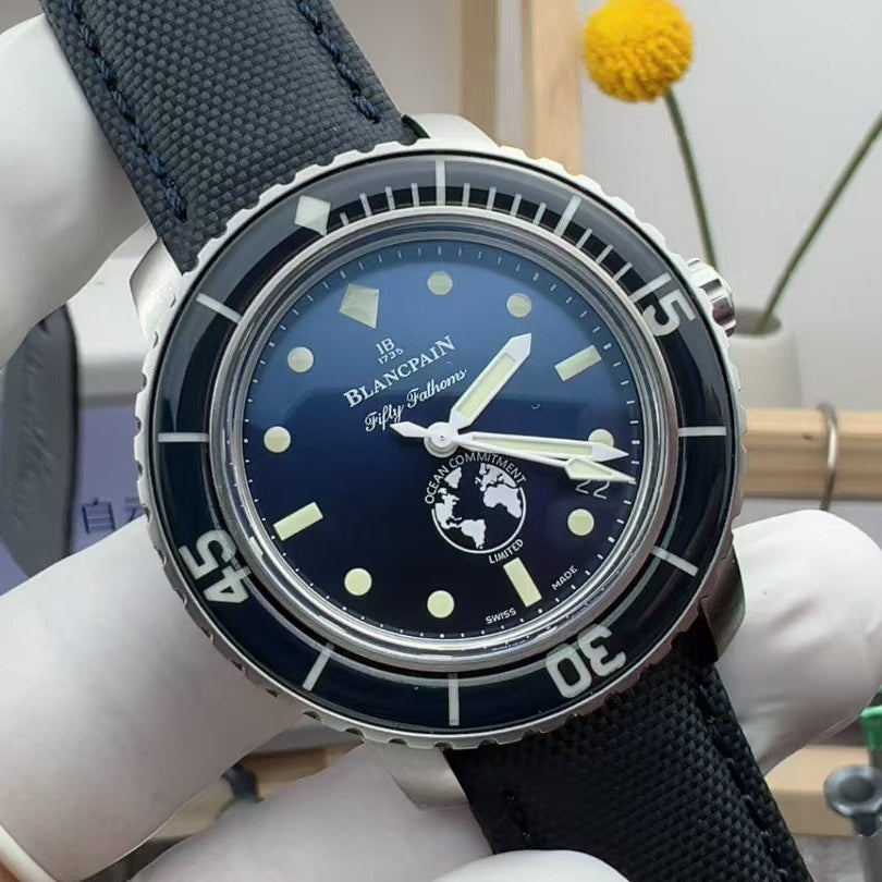 Blancpain Fifty Fathoms Ocean Commitment III Blue Dial Limited Edition Watch