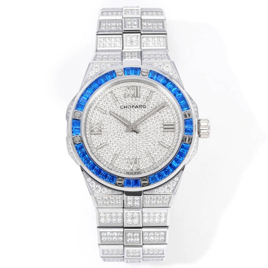 Chopard Alpine Eagle Frozen – Diamond-Set Dial & Case with Blue Baguette-Cut Sapphire Bezel