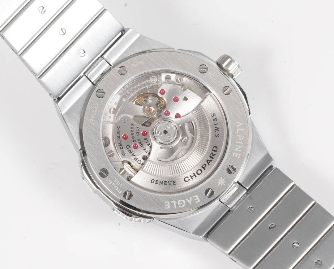 Chopard Alpine Eagle Frozen – Diamond-Set Dial & Case with Blue Baguette-Cut Sapphire Bezel