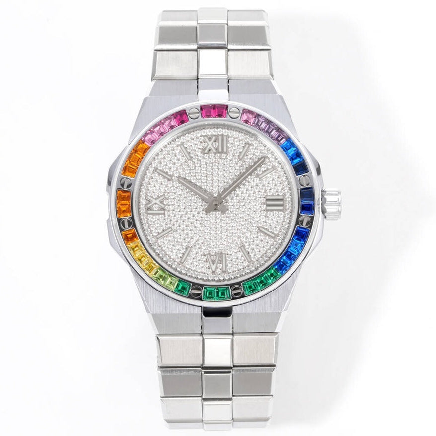 Chopard Alpine Eagle 41mm – Diamond Dial with Rainbow-Colored Jeweled Bezel