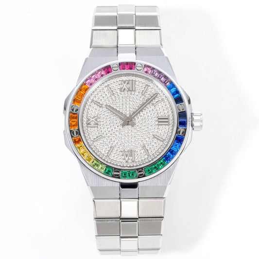 Chopard Alpine Eagle 41mm – Diamond Dial with Rainbow-Colored Jeweled Bezel