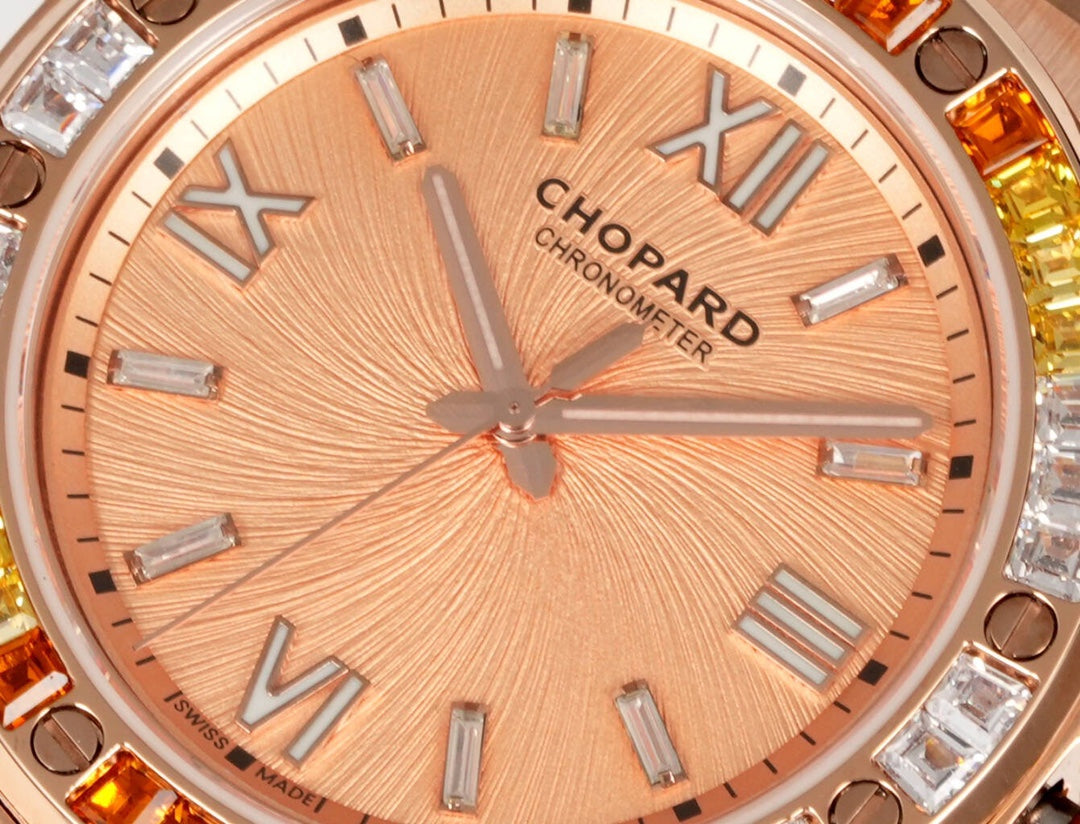 Chopard Alpine Eagle 41mm Rose Gold Watch with Pink Dawn Dial & Spessartite Garnet Bezel