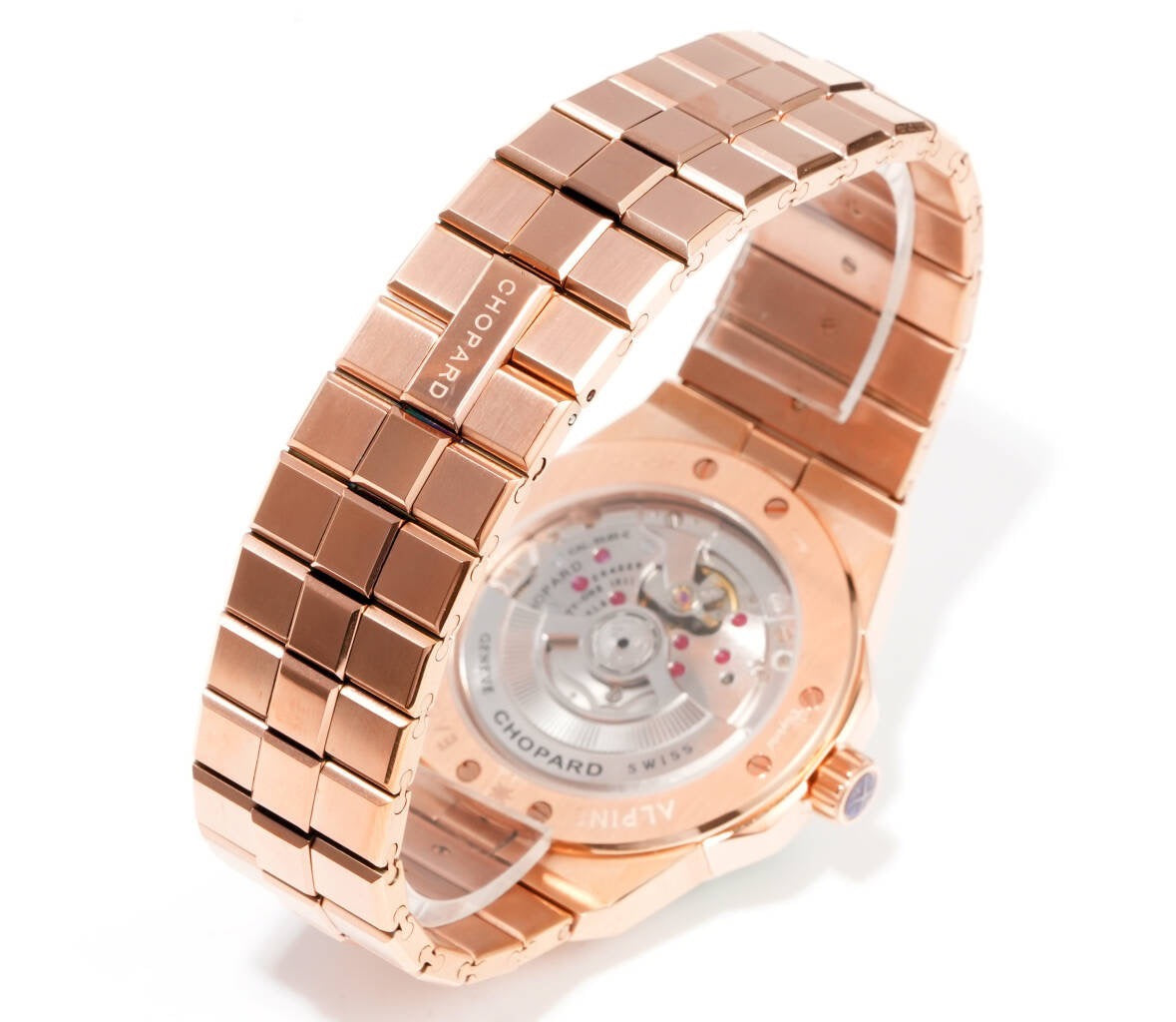 Chopard Alpine Eagle 41mm Rose Gold Watch with Pink Dawn Dial & Spessartite Garnet Bezel