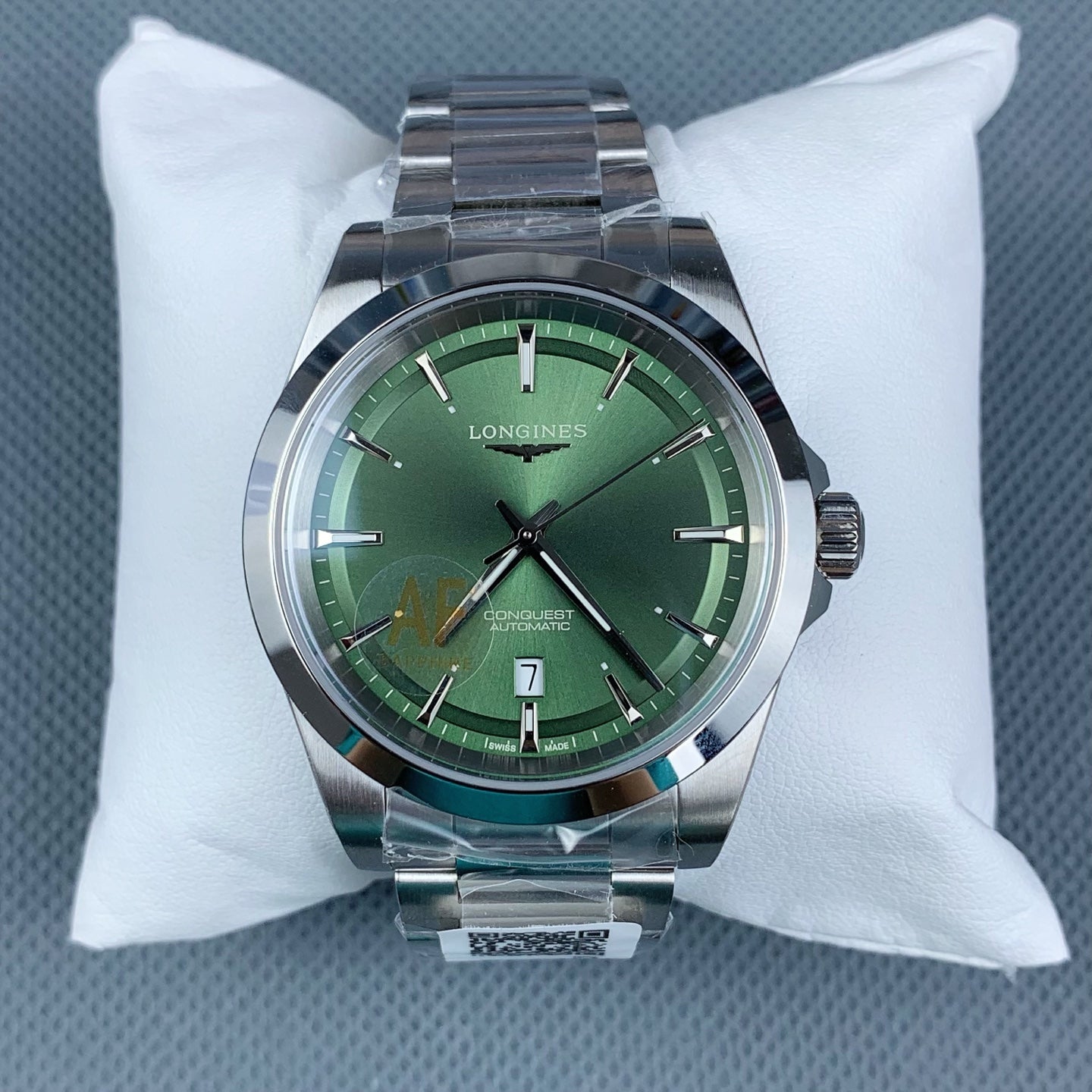 Longines Conquest Men’s Automatic Watch with Green Dial & Stainless Steel Bracelet