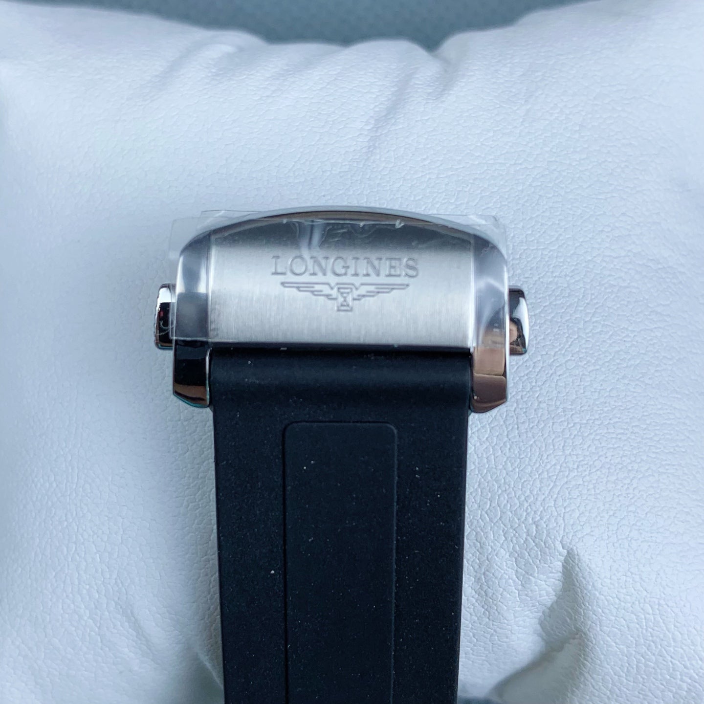 Longines Conquest Chronograph with Champagne Sunray Gilt Dial & Black Rubber Strap