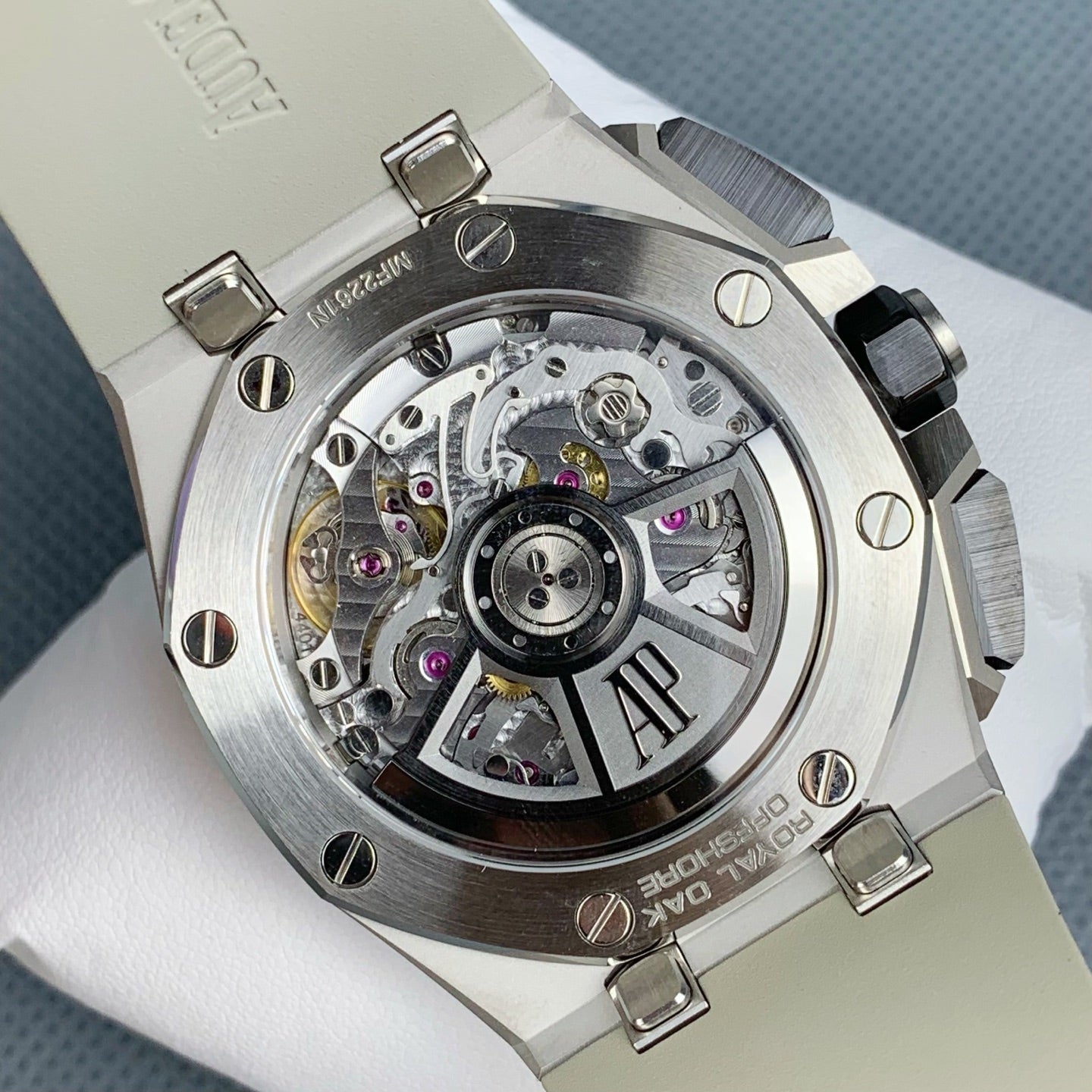 Audemars Piguet Royal Oak Offshore Chronograph 43mm with Light Brown Dial & White Rubber Strap
