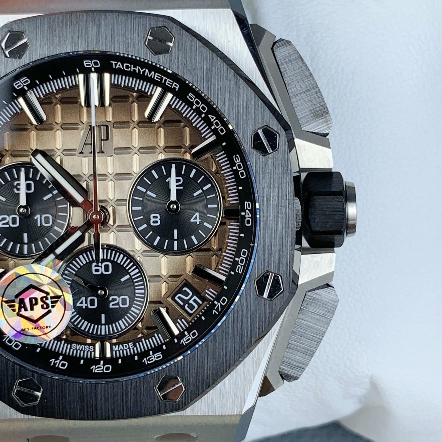 Audemars Piguet Royal Oak Offshore Chronograph 43mm with Light Brown Dial & White Rubber Strap