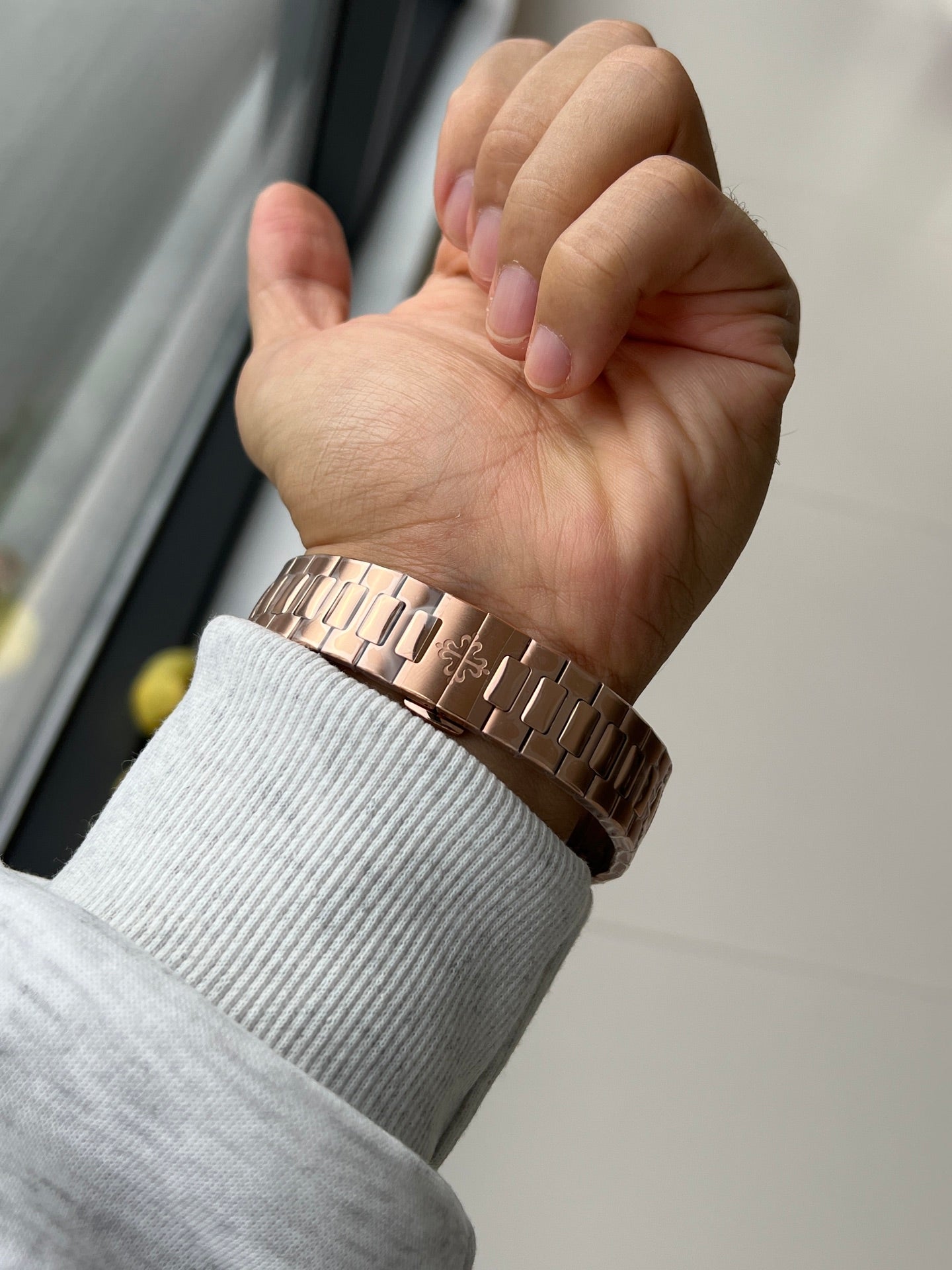 Patek Philippe Nautilus Travel Time Chronograph 5990/1R-001 in Rose Gold with Blue Sunburst Dial