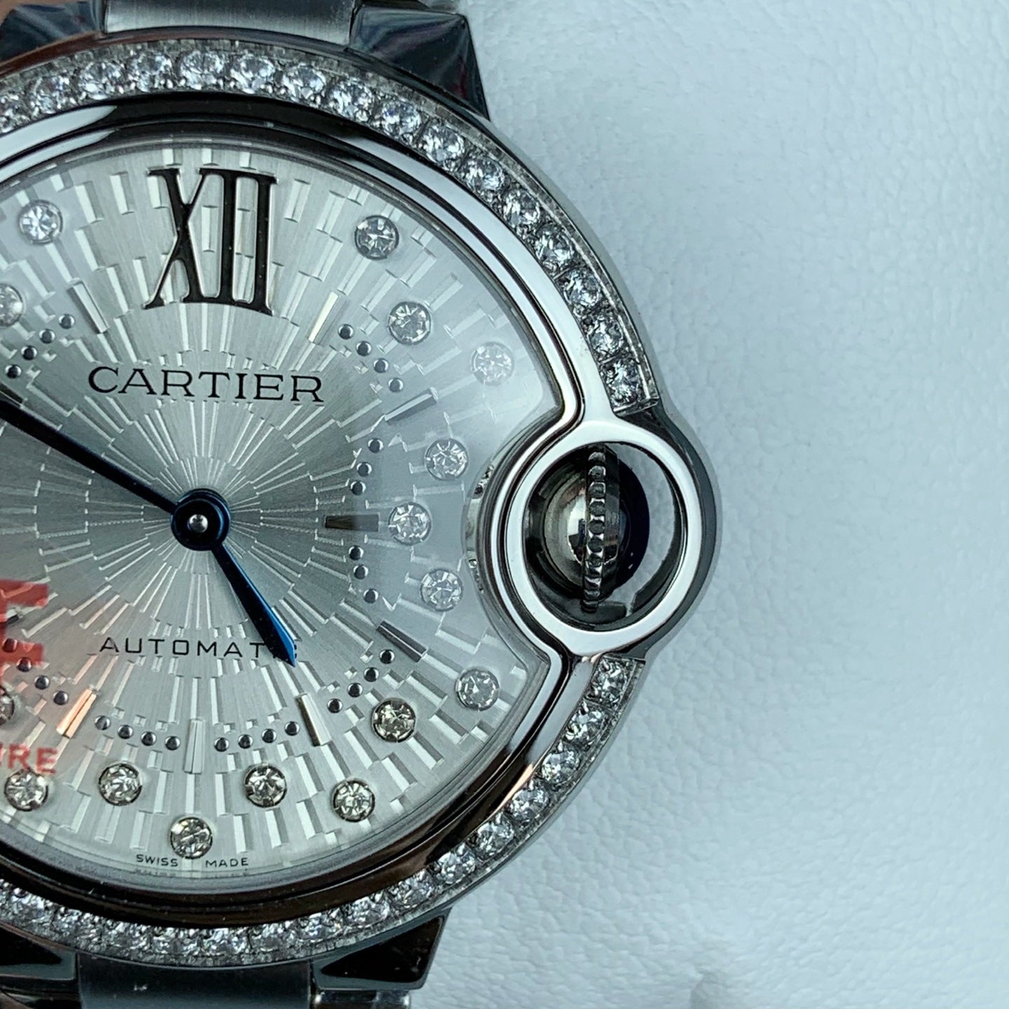 Cartier Ballon Bleu de Cartier – Diamond-Set Bezel, Stainless Steel Bracelet