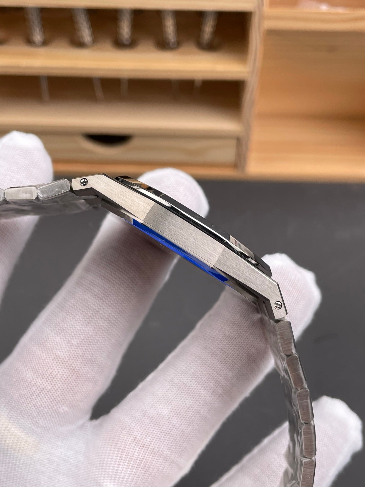 Audemars Piguet Royal Oak Jumbo Extra-Thin Titanium & Platinum with Blue Dial