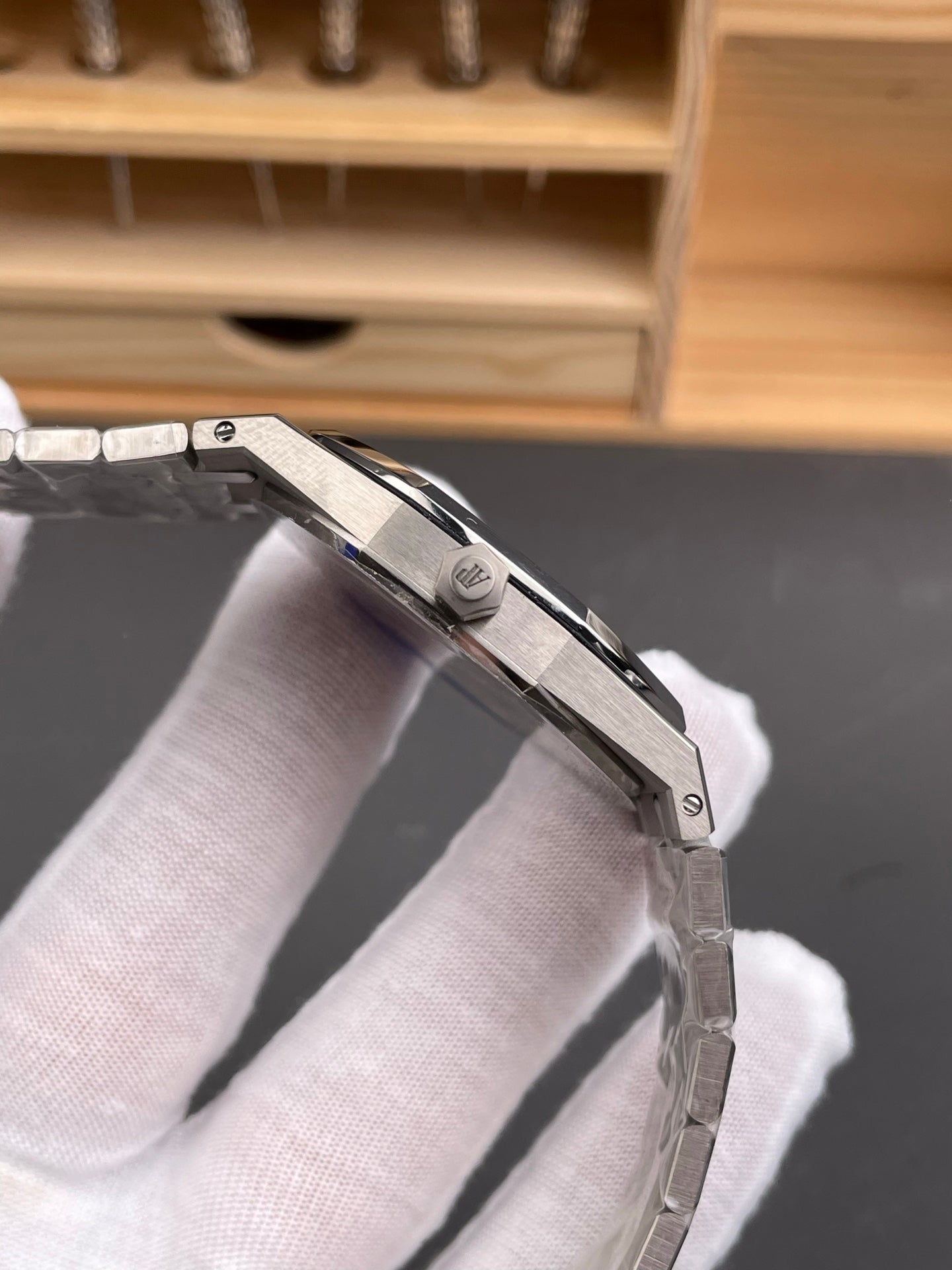 Audemars Piguet Royal Oak Jumbo Extra-Thin Titanium & Platinum with Blue Dial