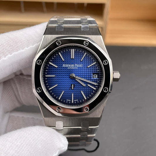 Audemars Piguet Royal Oak Jumbo Extra-Thin Titanium & Platinum with Blue Dial