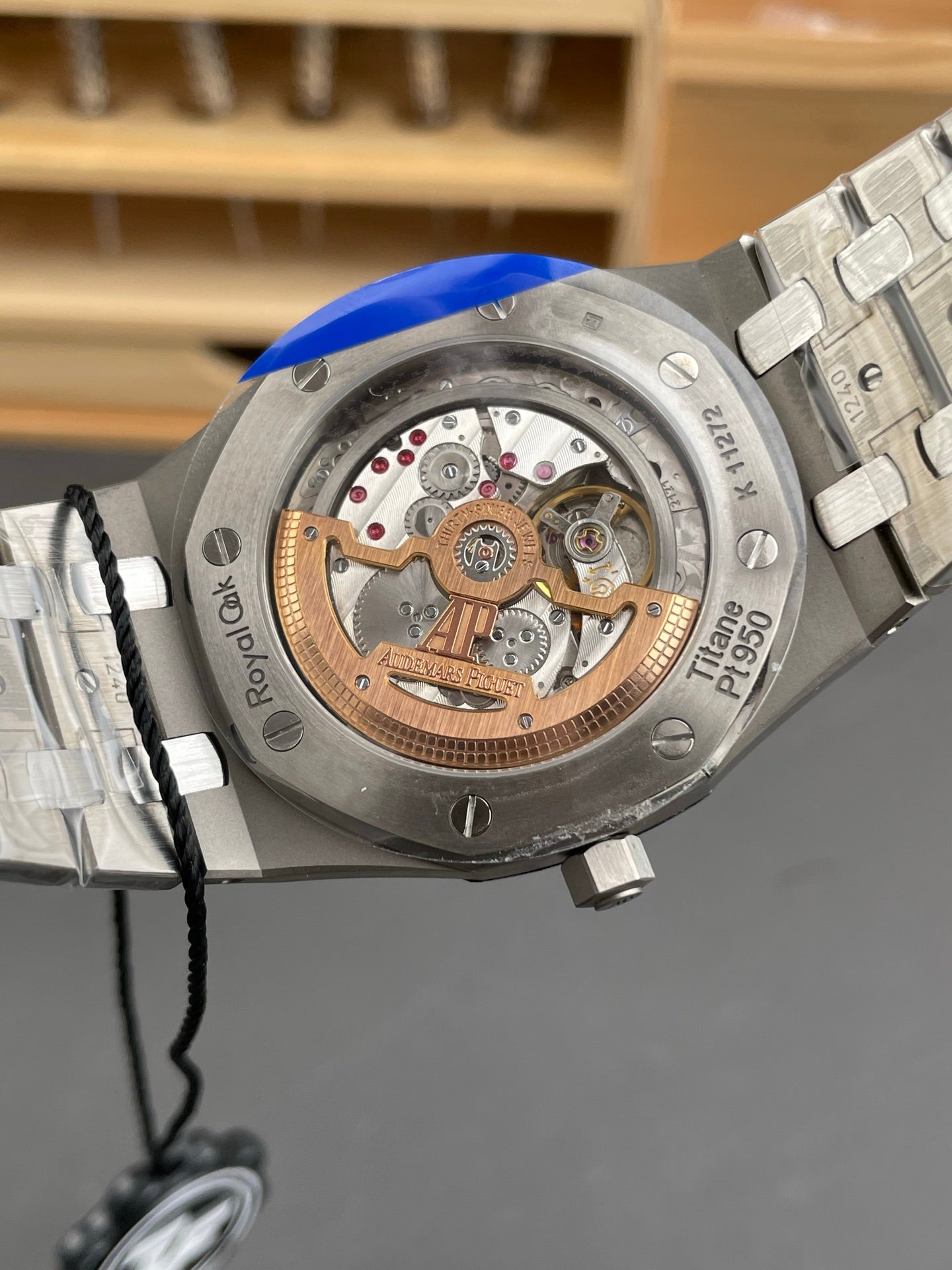 Audemars Piguet Royal Oak Jumbo Extra-Thin Titanium & Platinum with Blue Dial