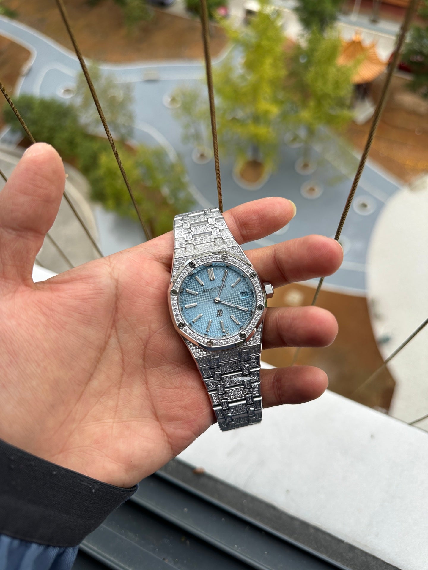 Audemars Piguet Royal Oak “Jumbo” Extra-Thin – Fully Iced Out Brilliant-Cut Diamond Watch