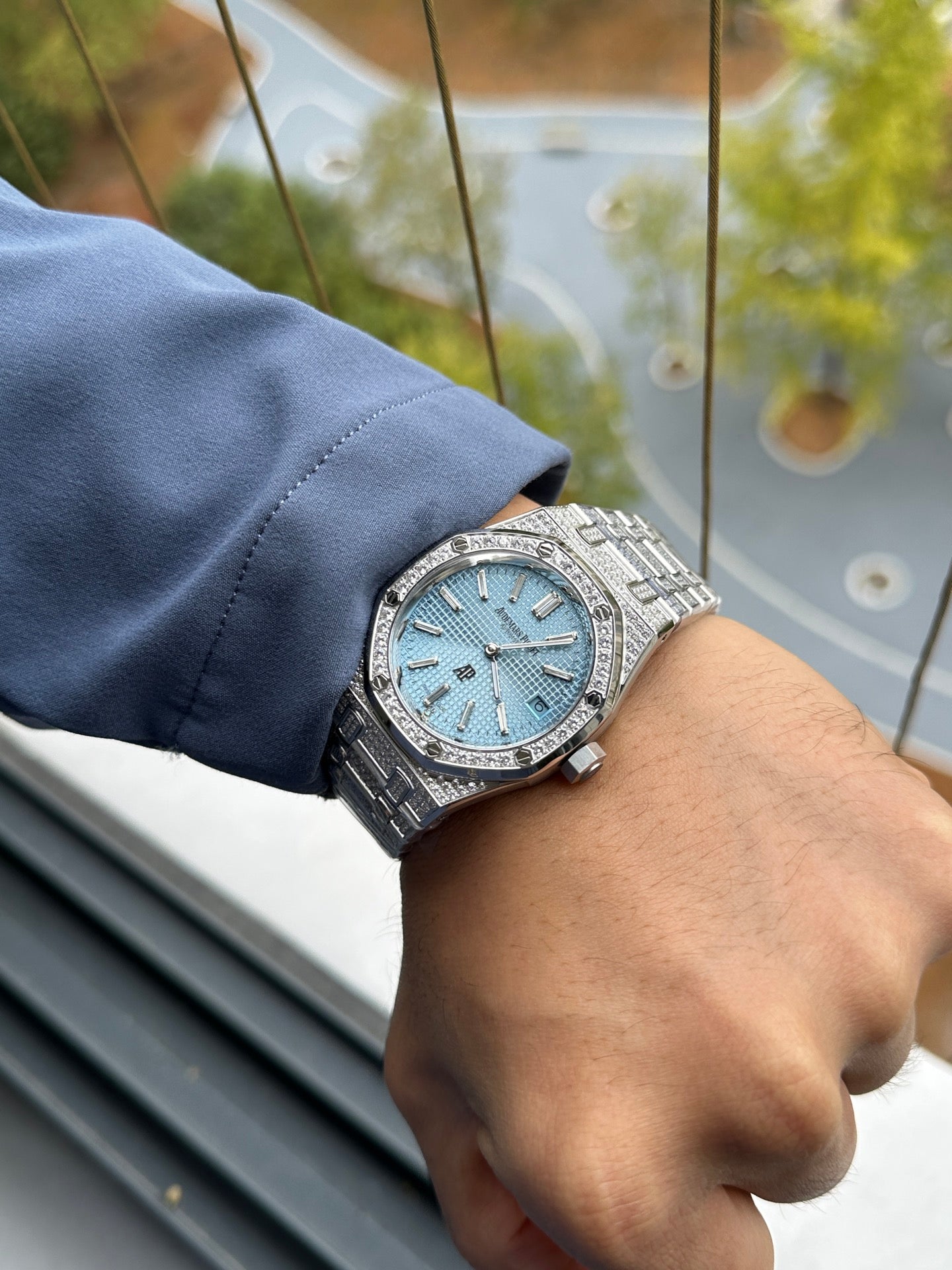 Audemars Piguet Royal Oak “Jumbo” Extra-Thin – Fully Iced Out Brilliant-Cut Diamond Watch