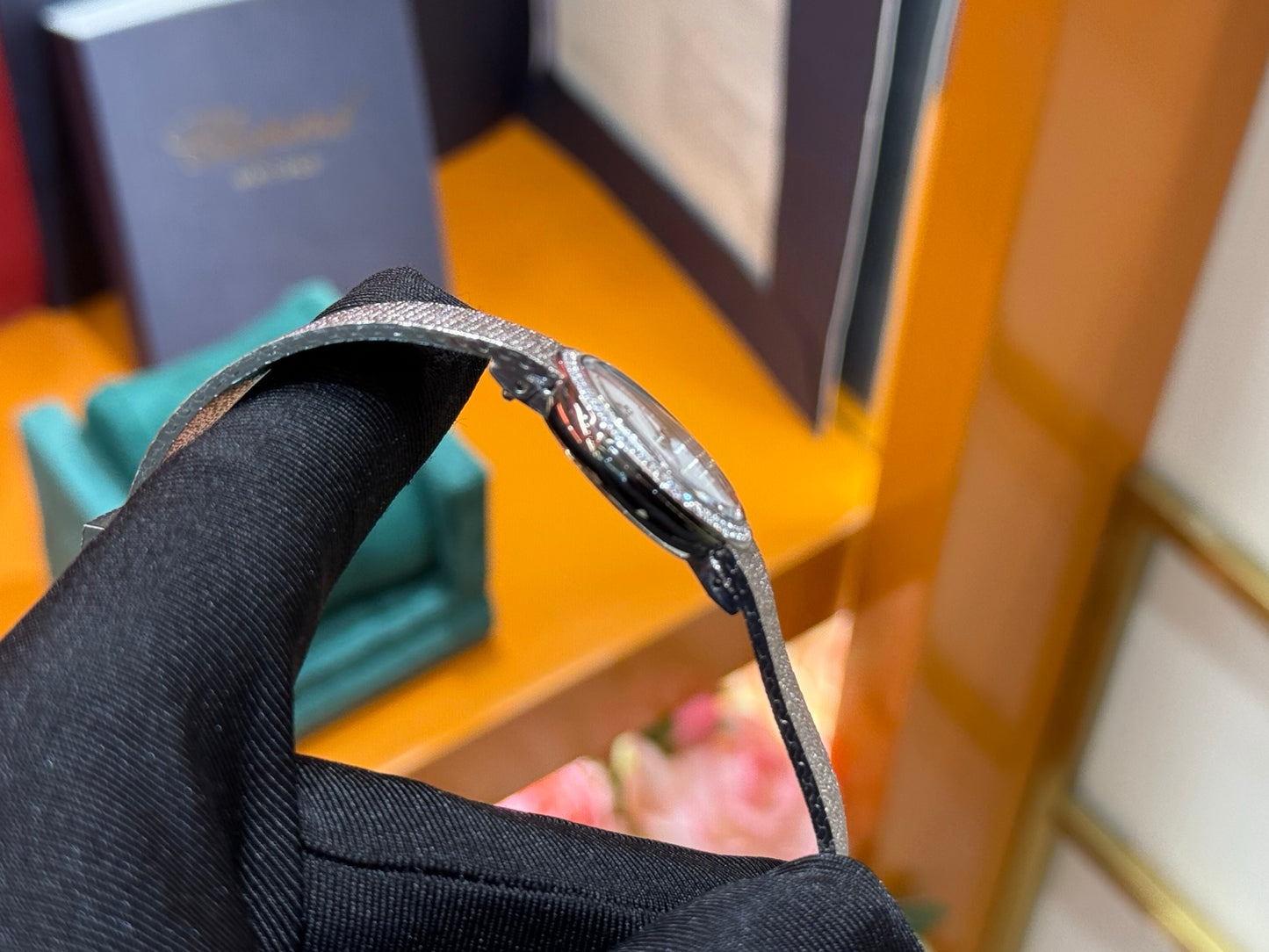 Dior La D de Dior Satine 25mm Steel Watch with Mother-of-Pearl Dial & Diamond Bezel