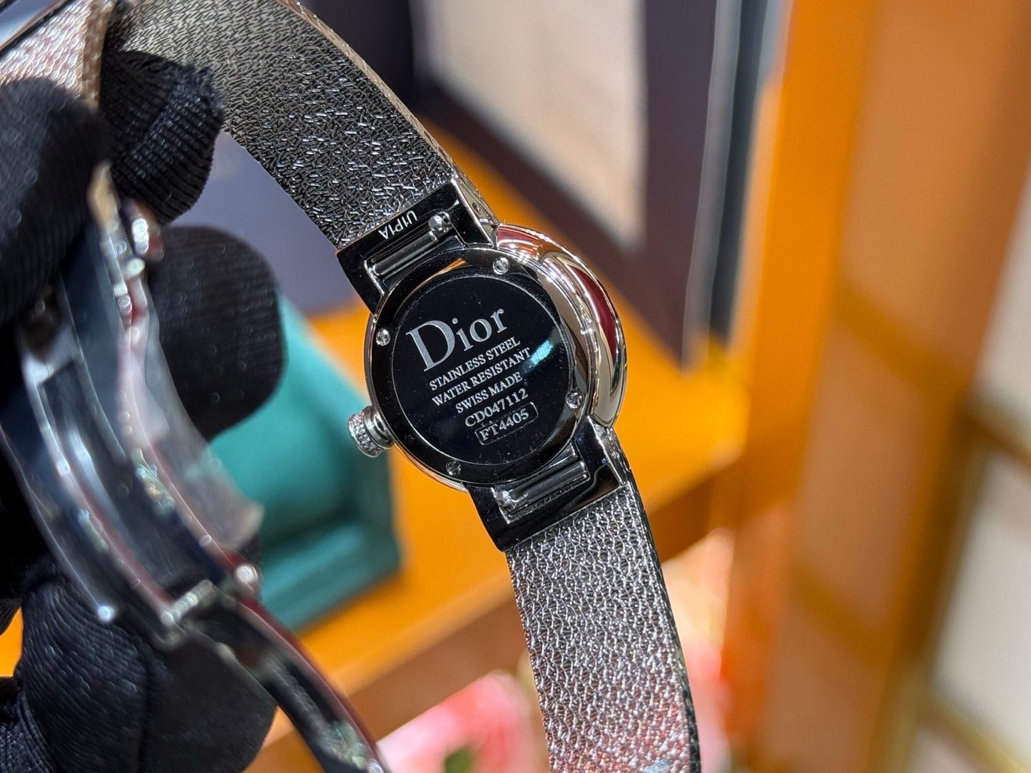 Dior La D de Dior Satine 25mm Steel Watch with Mother-of-Pearl Dial & Diamond Bezel