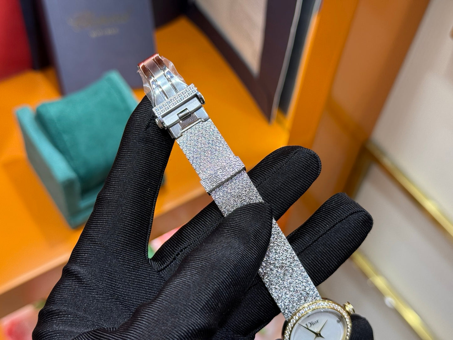 Dior La D de Dior Satine Watch in Steel & Yellow Gold with Mother-of-Pearl Dial