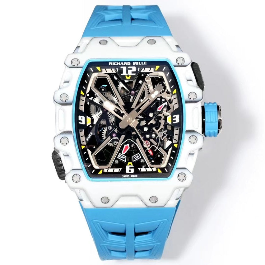 Richard Mille RM 35-03 Rafael Nadal – Automatic, White Quartz TPT Case with Blue Rubber Strap