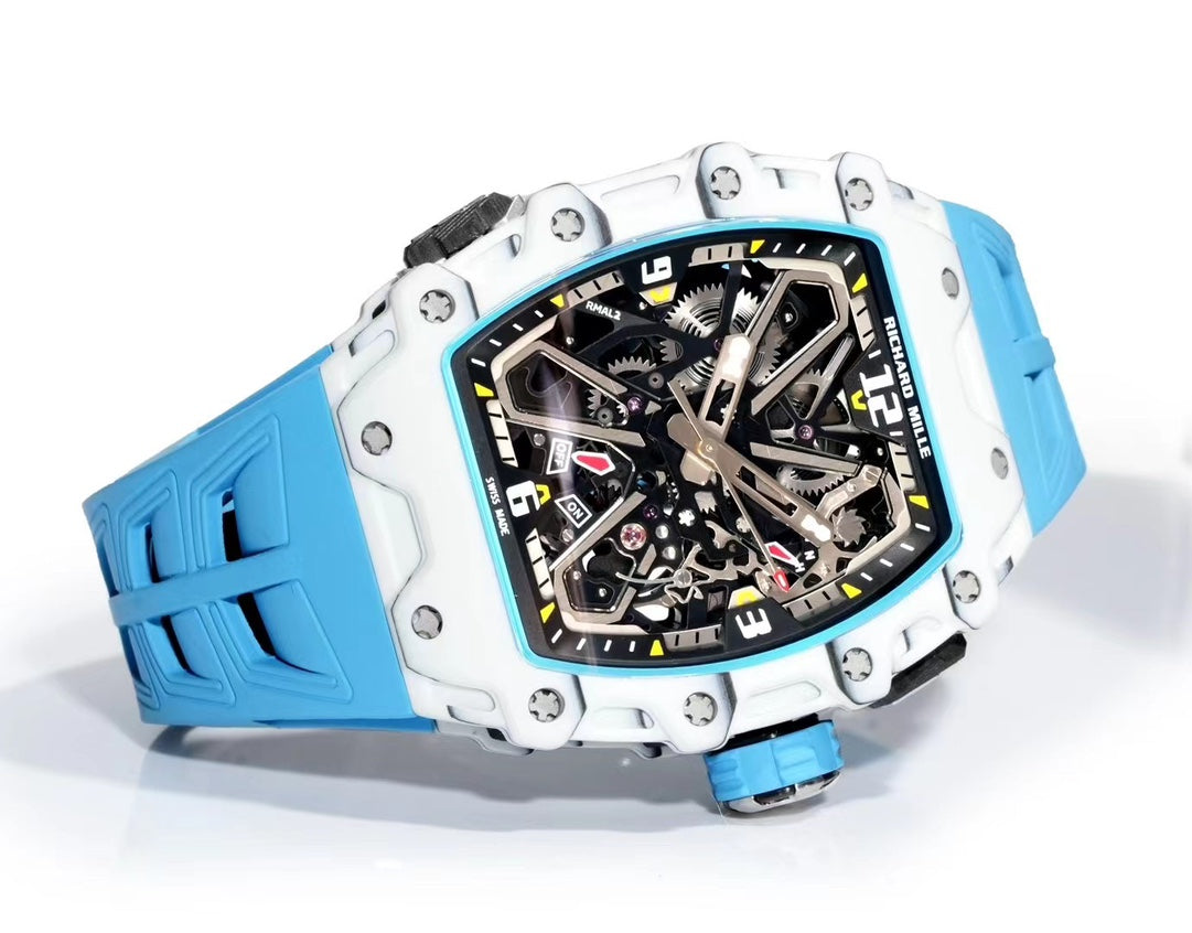Richard Mille RM 35-03 Rafael Nadal – Automatic, White Quartz TPT Case with Blue Rubber Strap