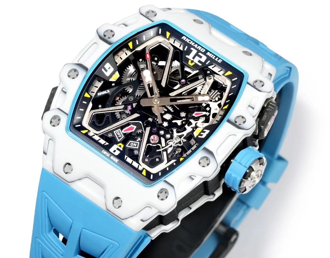 Richard Mille RM 35-03 Rafael Nadal – Automatic, White Quartz TPT Case with Blue Rubber Strap