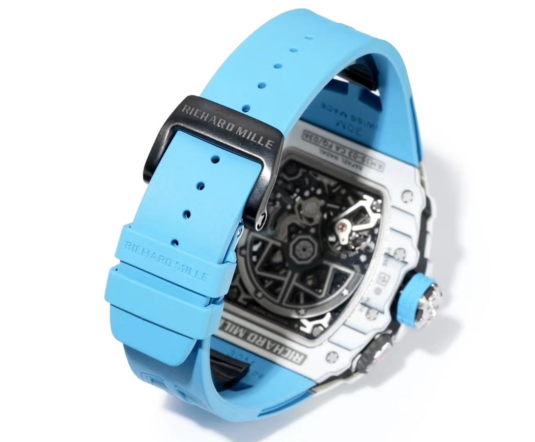 Richard Mille RM 35-03 Rafael Nadal – Automatic, White Quartz TPT Case with Blue Rubber Strap