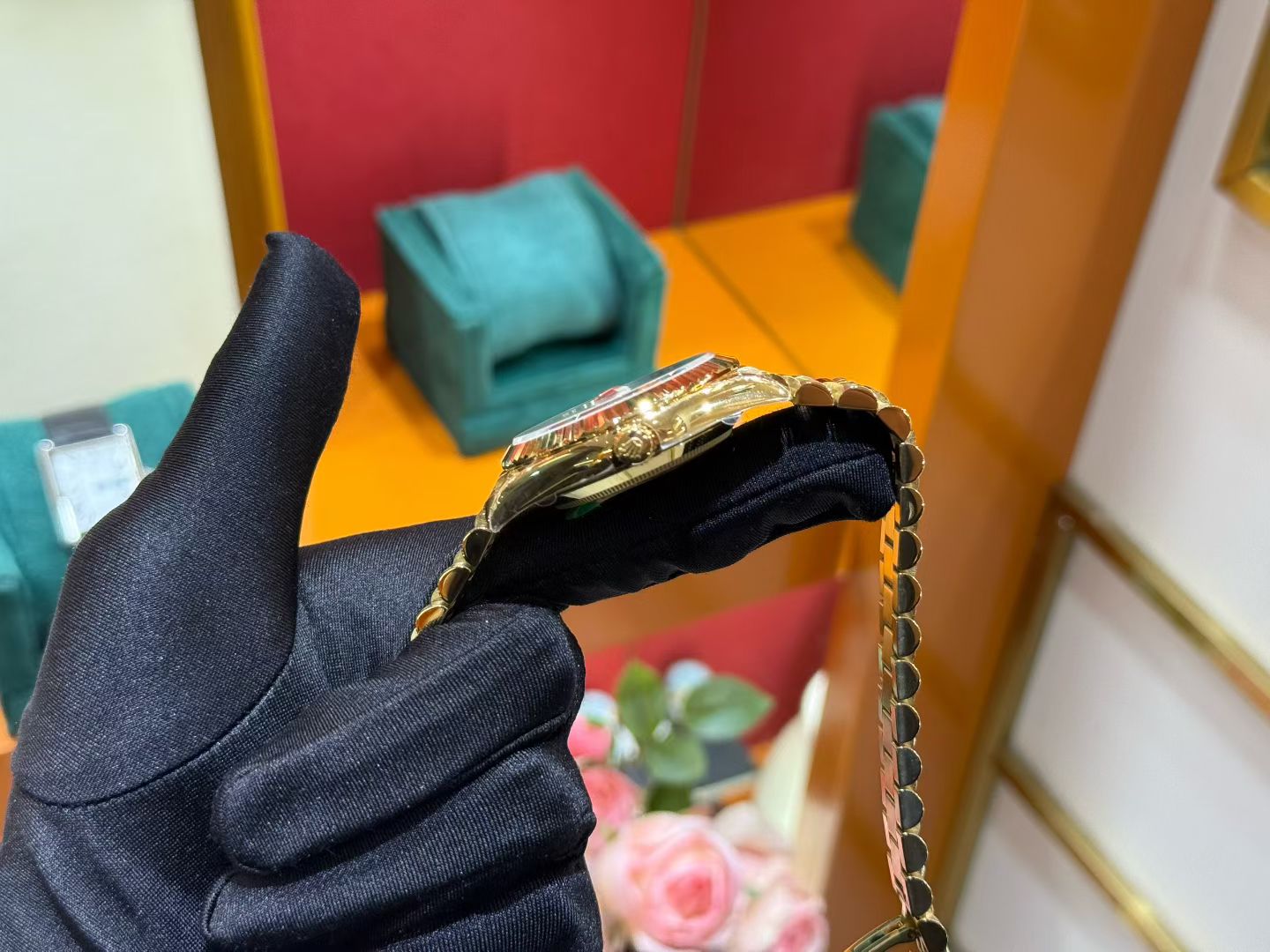 Rolex Day-Date 40 Yellow Gold with Green Dial & President Bracelet