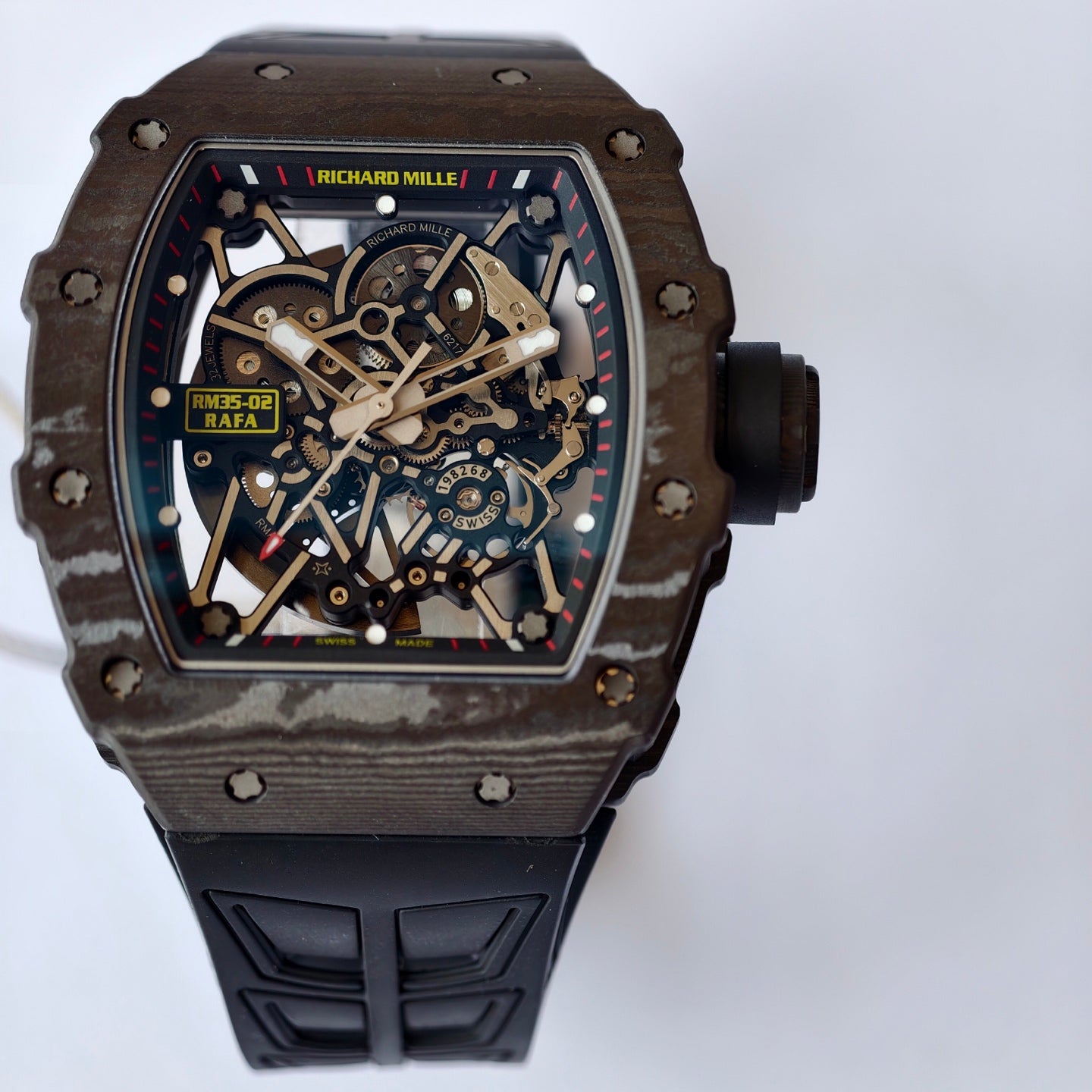 Richard Mille RM 35-02 Automatic Rafael Nadal Carbon TPT Watch with Black Rubber Strap