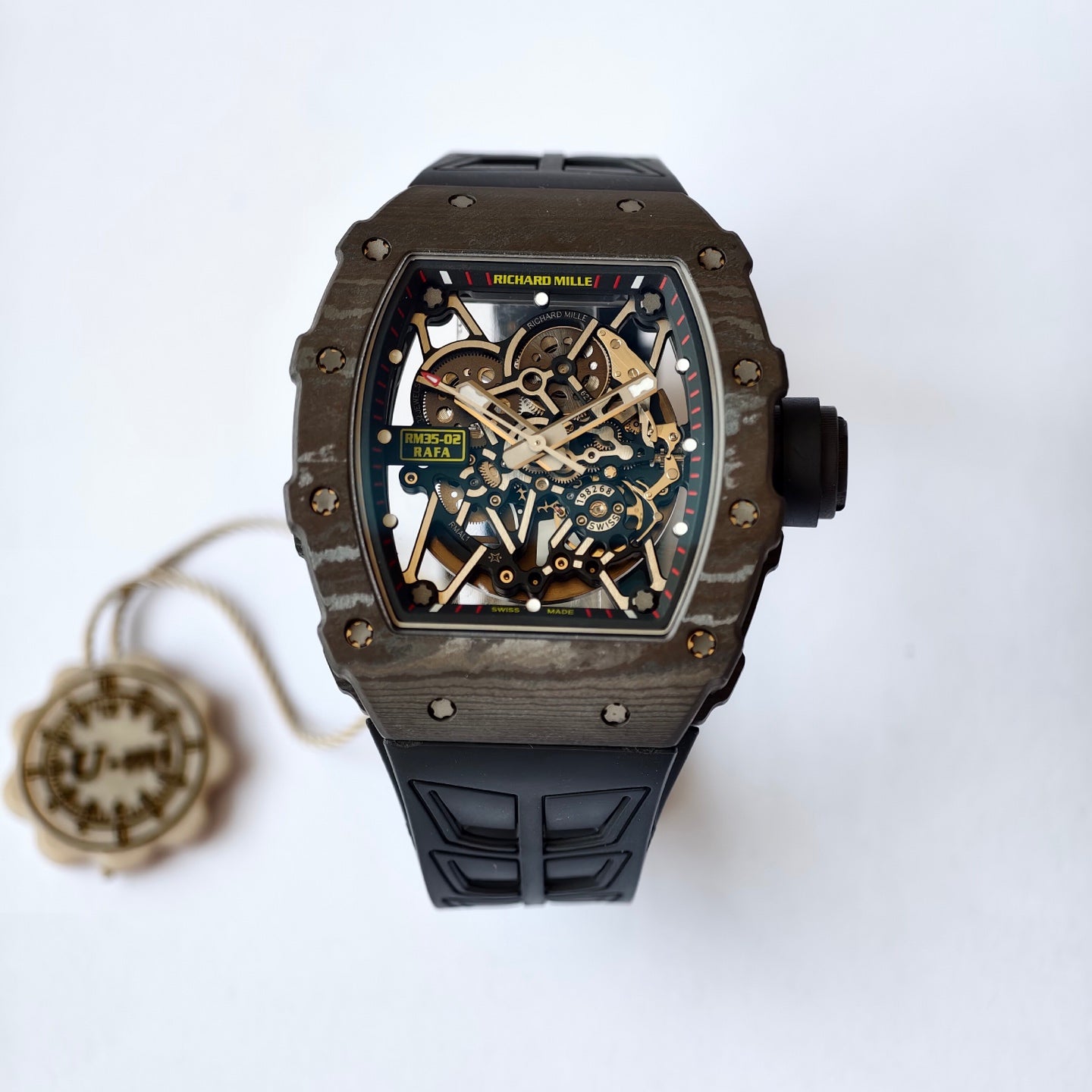 Richard Mille RM 35-02 Automatic Rafael Nadal Carbon TPT Watch with Black Rubber Strap