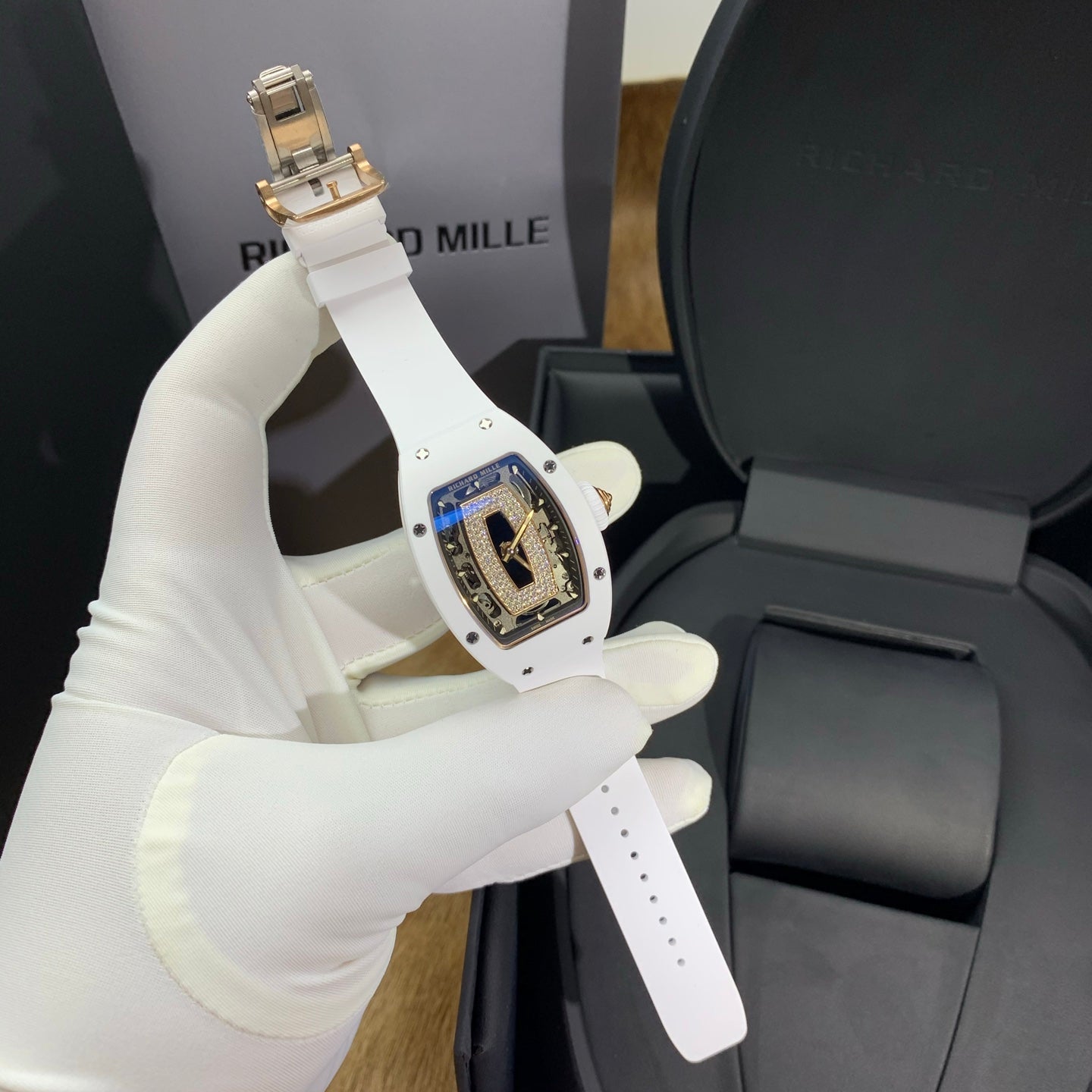 Richard Mille RM 07-01 White Ceramic Ladies Diamond Watch