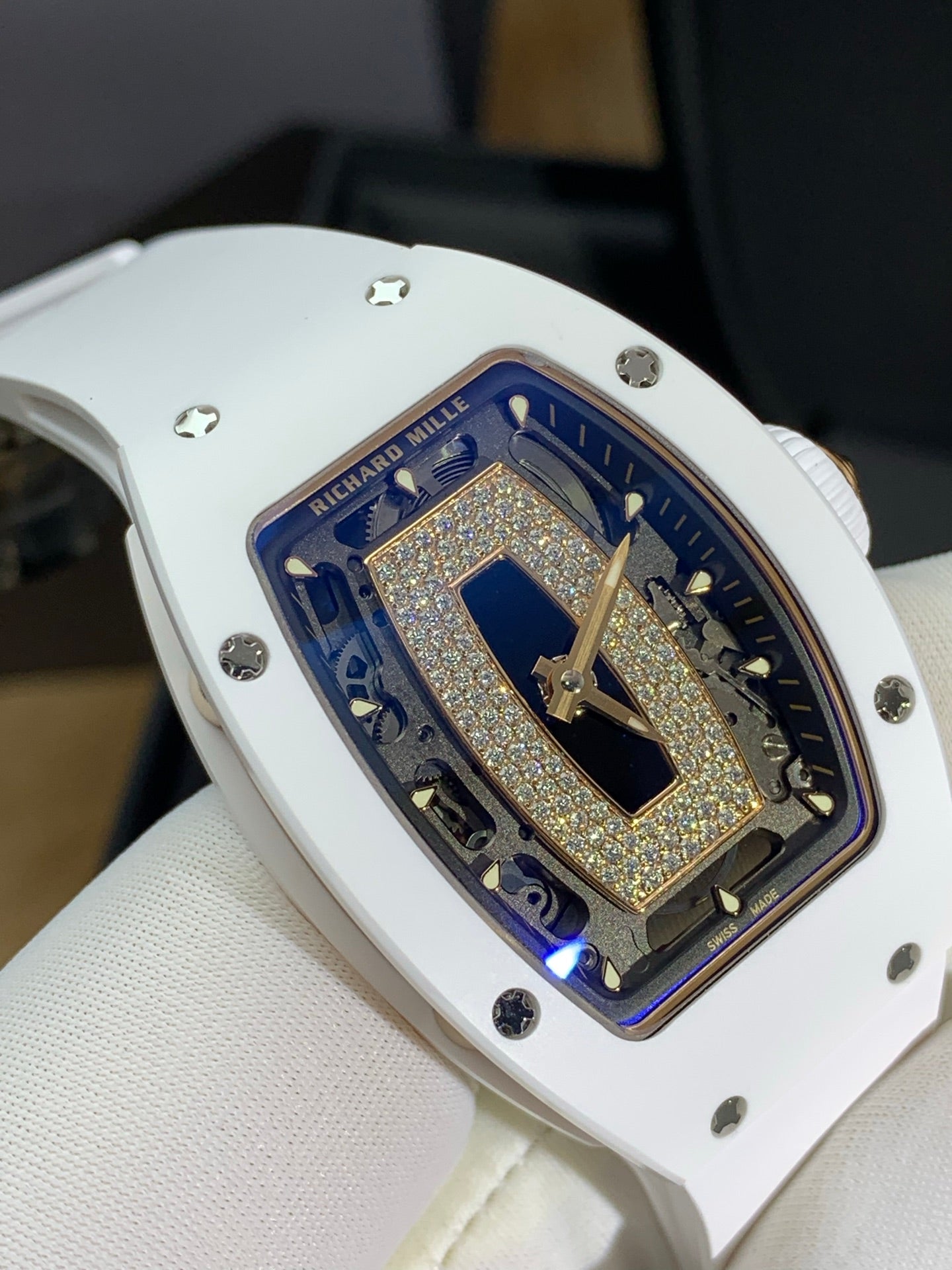 Richard Mille RM 07-01 White Ceramic Ladies Diamond Watch