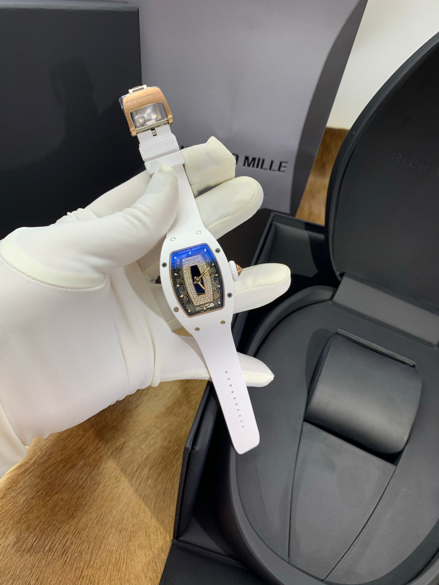 Richard Mille RM 07-01 White Ceramic Ladies Diamond Watch